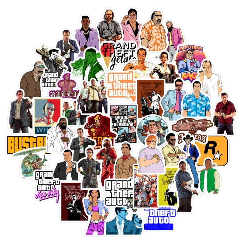 50 шт. ‌Grand Theft AutoGTA игровая наклейка для багажа канцелярские принадлежности