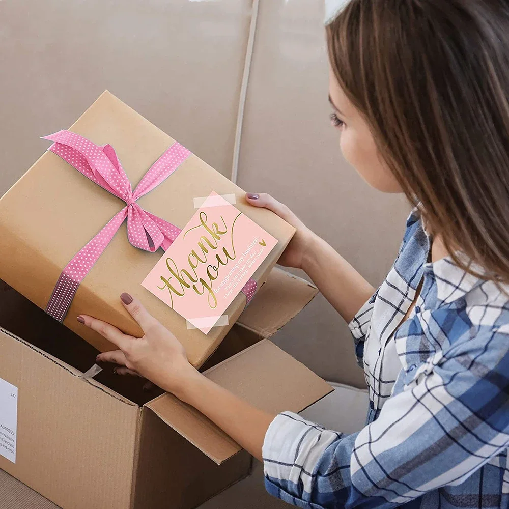 50 шт. розовая поздравительная открытка Спасибо за поддержку благодарности моя