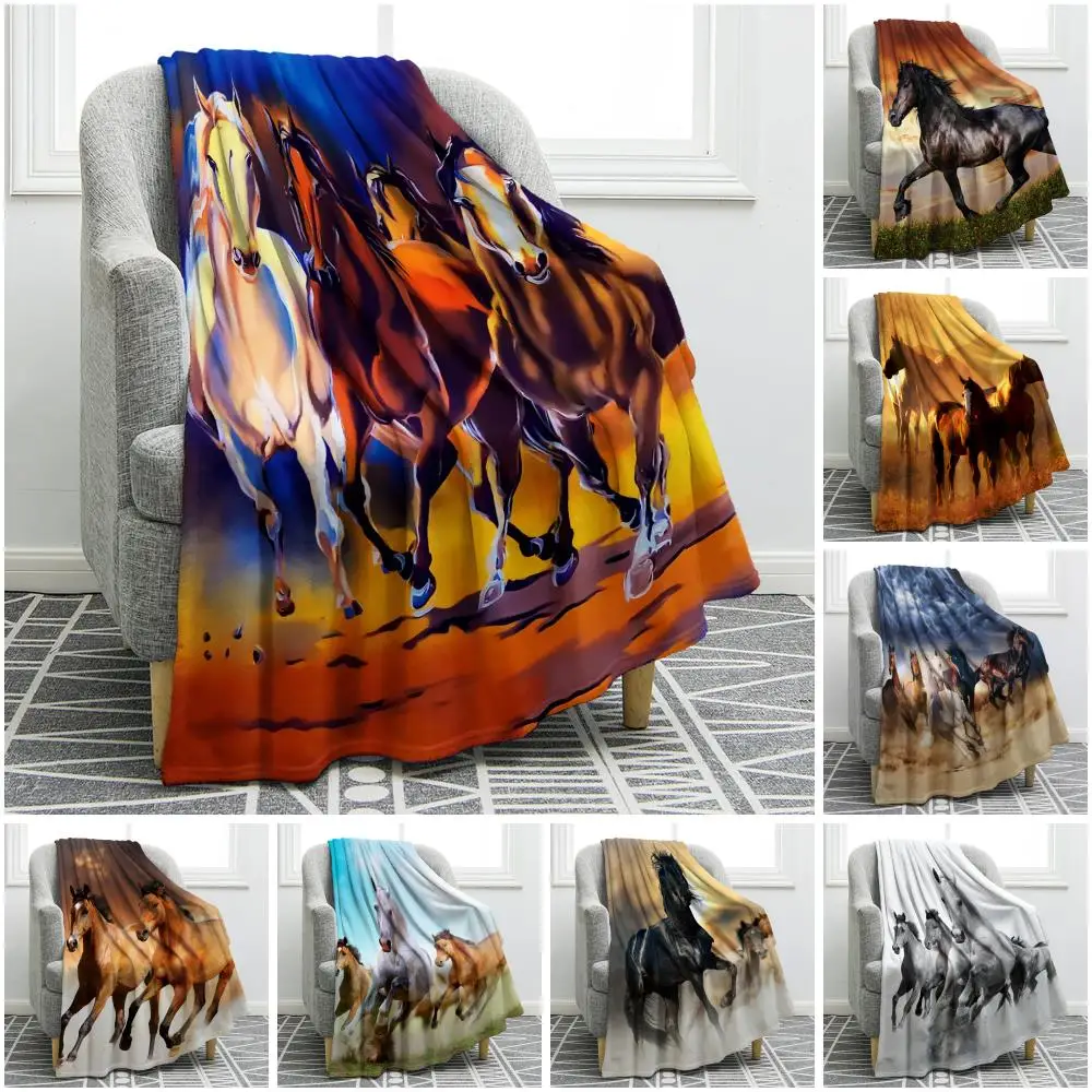 

Western Benz Printed Blanket Soft Warm Sofa Bed Chair Office Home Blanket