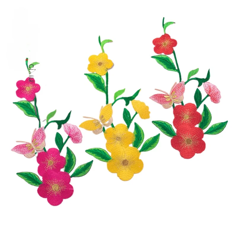 20 шт./партия нашивки с вышивкой в виде бабочек