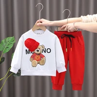 spring autumn baby boy clothes set fashion cartoon printed pullover o neck long sleeve hoodies tops and pants 2pcs girls outfits