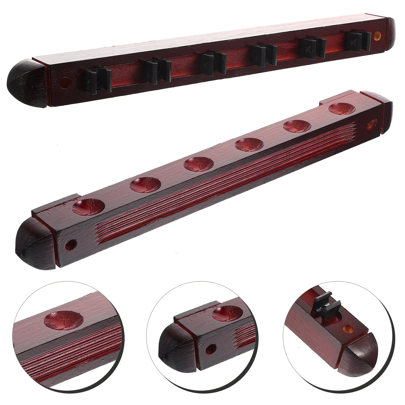 Billiard Rack Wall Cue Holder Decorative Pole Display Wooden Stand Collection Multi-hole Pool Table Decorate Storage