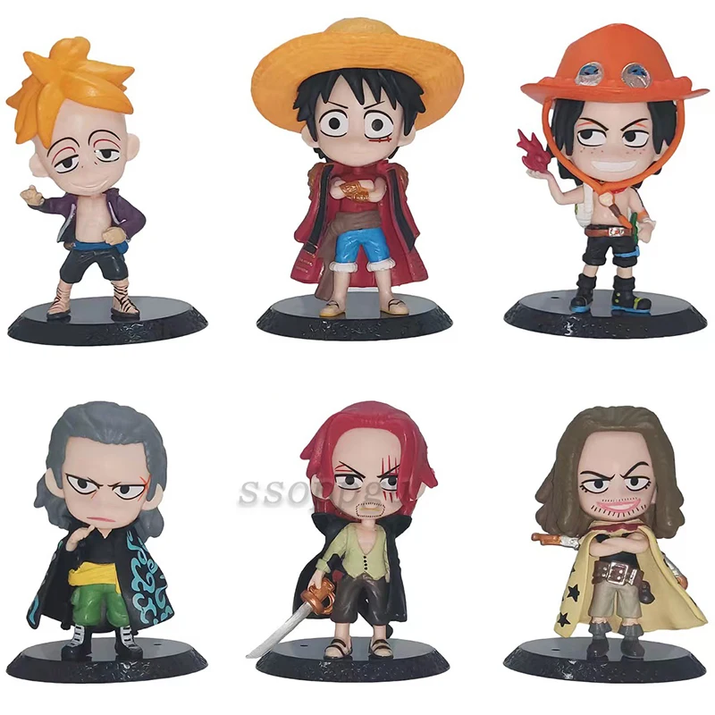 

Anime Q Version One Piece Figure Shanks Luffy Ace Marco Bekkuman Yasoppu PVC Action Figure Toys Collectible Model Doll Kids Gift