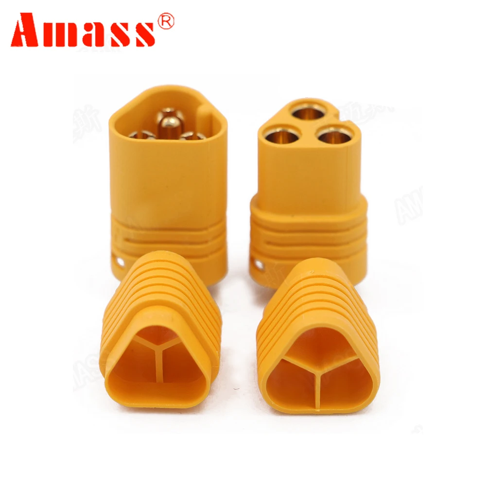 

2pair AMASS MT60 3.5mm 3 Pole Bullet Connector Plug Set for RC ESC To Motor 16% OFF