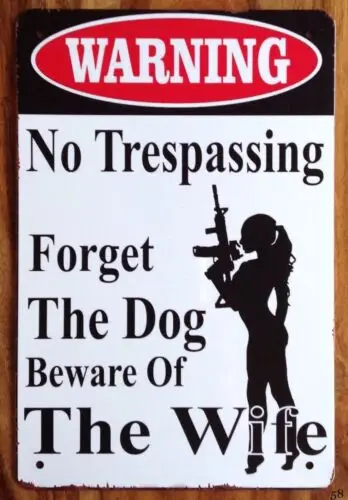 Остерегайтесь жены винтажный стиль металлический жестяной знак настенный налет
