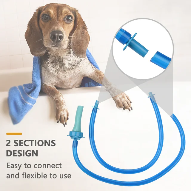 Handheld Pet Shower Hose Slip-on Dog Wash Hose Attachment for Showerhead Sink 5FT Hose Length 3