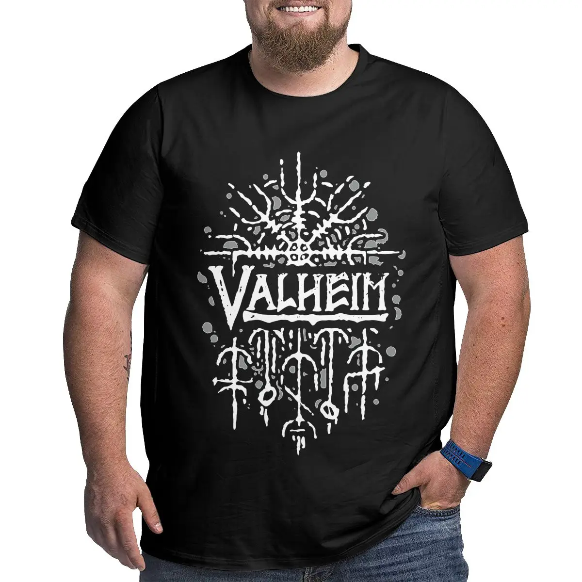 

Valheim Viking Game Fun Cotton Big Tall Tees Short Sleeve Survival Videogame T Shirts Round Neck Tops Large 4XL 5XL 6XL