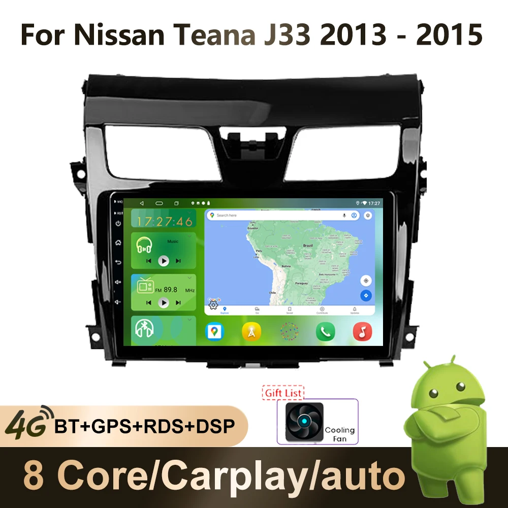 

Автомобильный мультимедийный плеер iorigin 2 Din для Nissan Teana J33 2013 - 2015 GPS-навигация WIFI 4G BT Carplay DSP радио без DVD-плеера