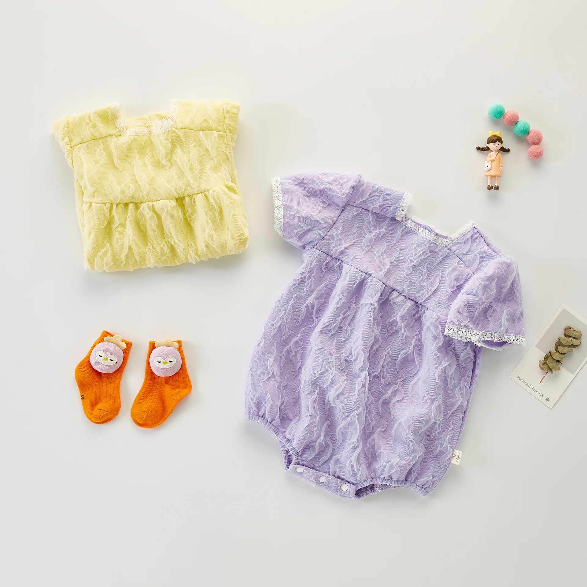 RiniLucia Baby Girl Clothes Summer Baby Romper Short Sleeves Sweet Baby Clothing One Piece Summer Baby Clothes Girl Jumpsuits