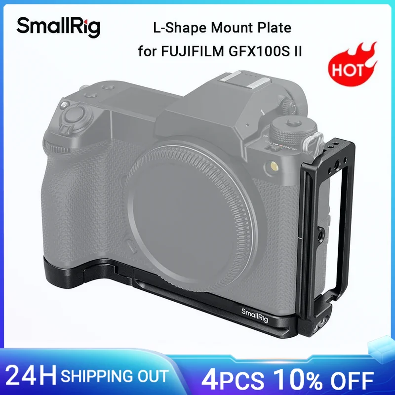 Фото L-образная монтажная пластина SmallRig GFX100S II для FUJIFILM GFX100S II, быстросъемная пластина Arca-Swiss для стабилизаторов DJI RS 3/RS4 №1
