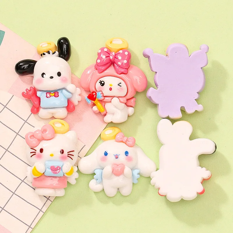 10 шт. полимерные Мультяшные ангельские животные милые котенки кролики фигурки