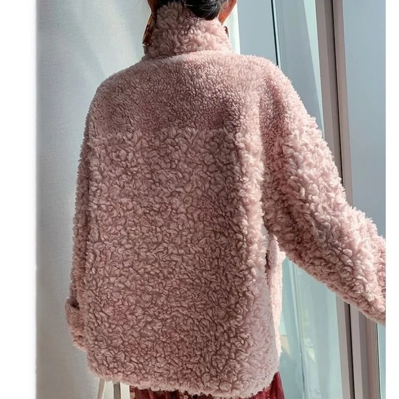 Real Wool Fur Coat Sheep Shearling Autumn Winter Korean Female Jacket Women Clothing Abrigo Mujer Casaco Feminino Y797