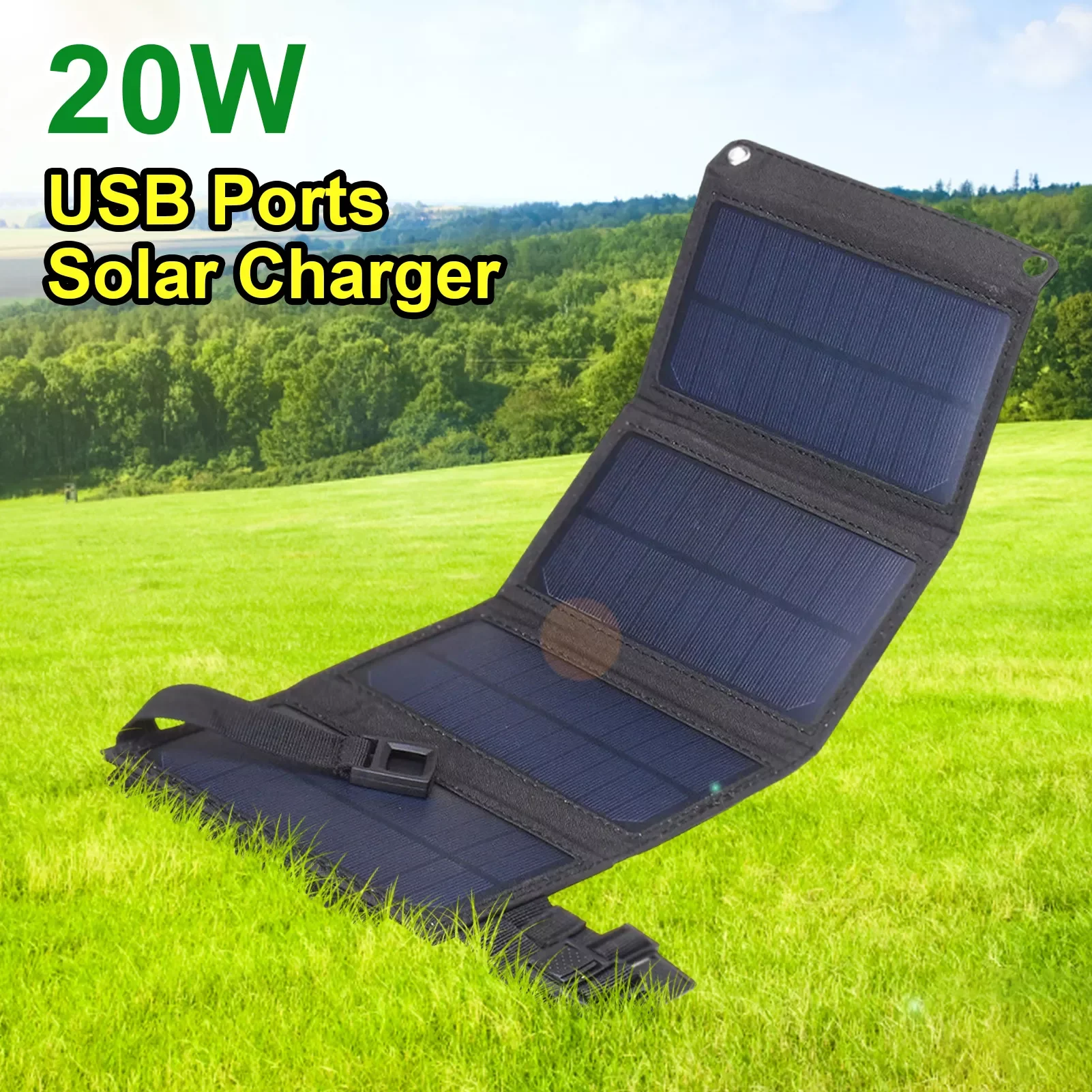 

20w USB Ports Solar Charger 20w Solar Powered Charger Usb 5V Travel Solar Panel Battery Charger For Phone Cellphones Electronic