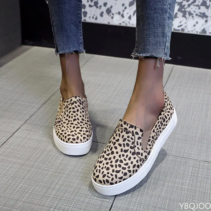 

Women Shoes 2022 Comfort Leopard Flats Shoes Women Fashion Plus Size Platform Loafers Women Non Slip Casual Shoes Zapatos Mujer