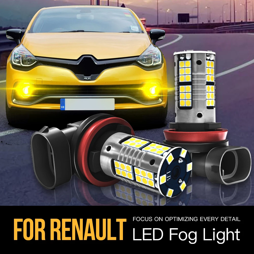 

2x H8 H11 H16 Canbus LED Fog Light For Renault Clio 2 3 4 Espace Grand Scenic Laguna Master Modus Megane CC Talisman Twingo
