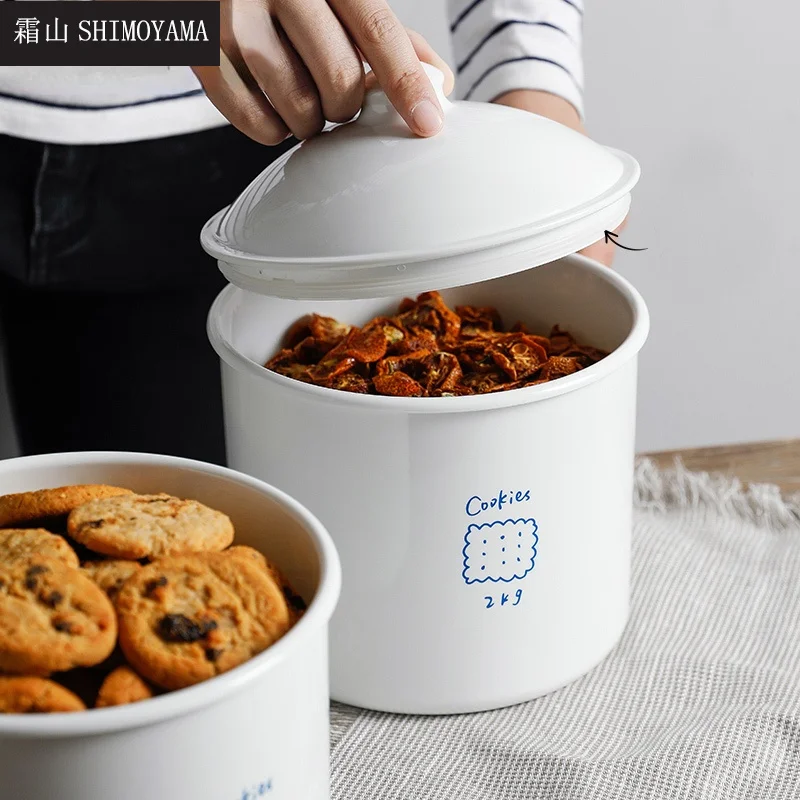

SHIMOYAMA Kitchen Food Jar with Lid Sealed Snack Cookie Biscuit Candy Jar Storage Container 2.8L Tea Coffee Beans Tank Organizer