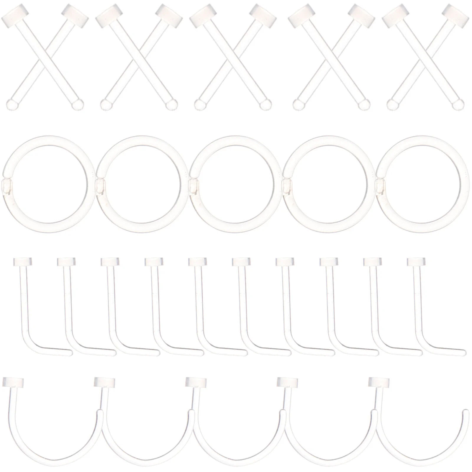 

Clear Nose Stud Ornaments Decorative Rings Clear Hoops Exquisite Delicate Round Shape Women