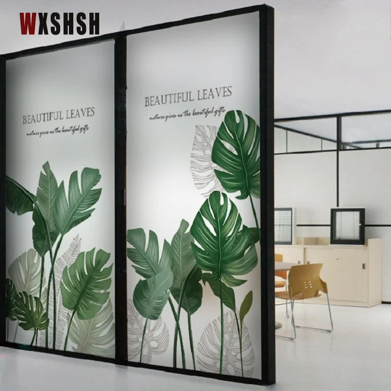 Наклейки на стекло статический виниловый узор с растительным узором защита от