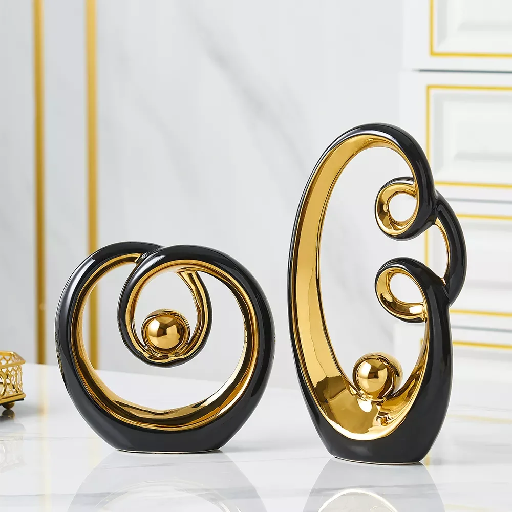 

Современная Абстрактная статуя, Керамическая скульптура в скандинавском стиле, домашний декор, роскошные украшения, украшение для гостино...