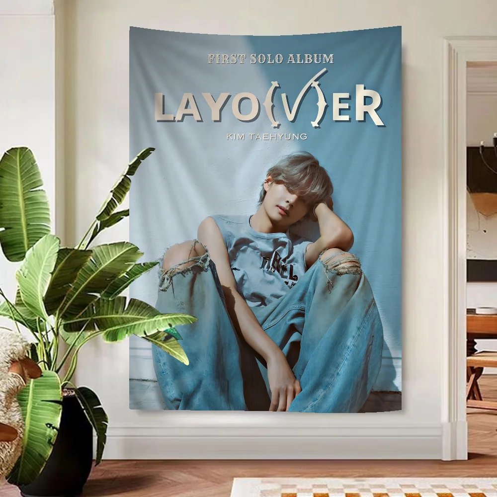 Певица Kpop K-Kim T-Tae H-Hyung V Слойка Аниме Гобелен Дешевые Хиппи Настенные Гобелены