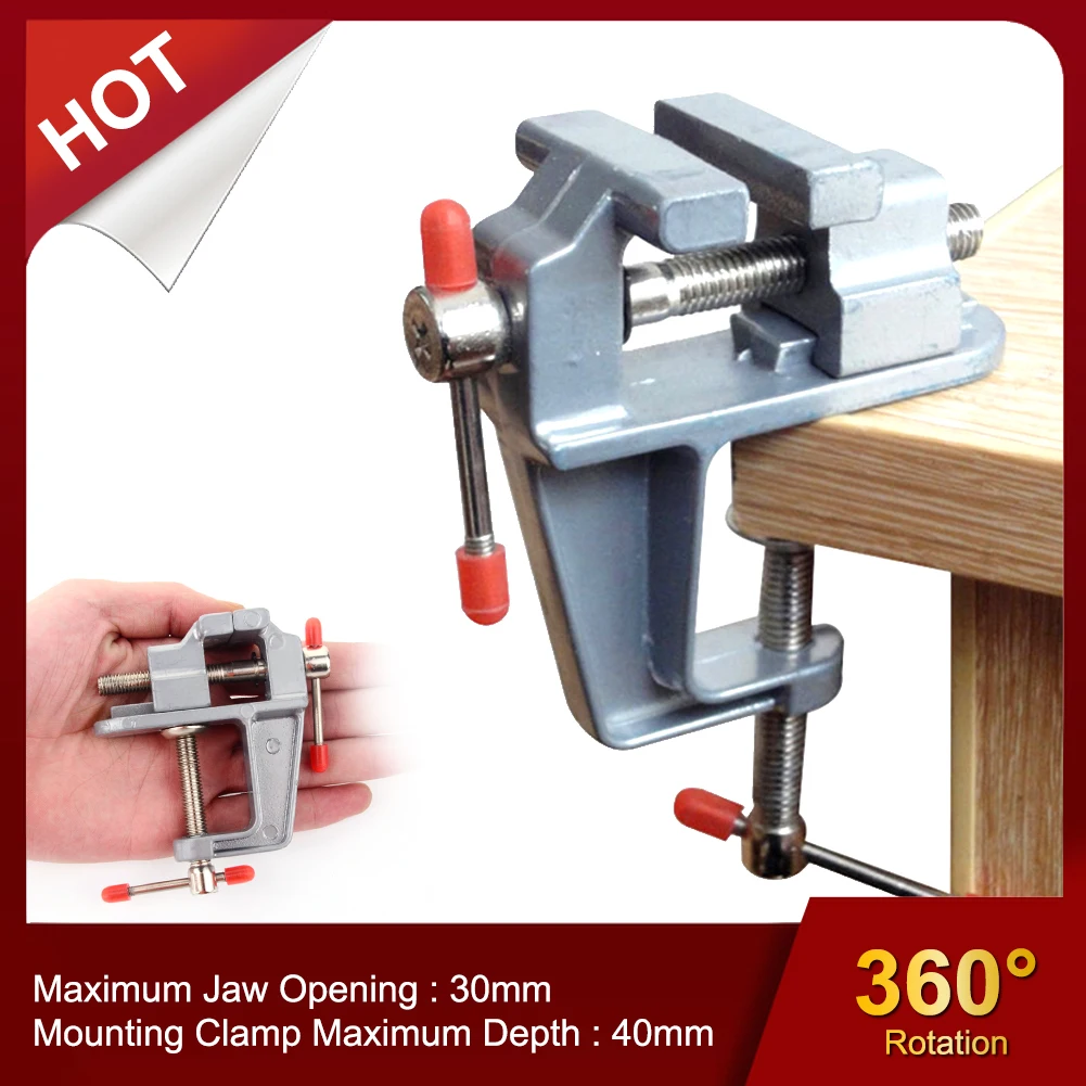 

Hot sales Arrival 3.5" Aluminum Miniature Small Jewelers Hobby Clamp On Table Bench Vise Mini Tool Vice Muliti-Funcational