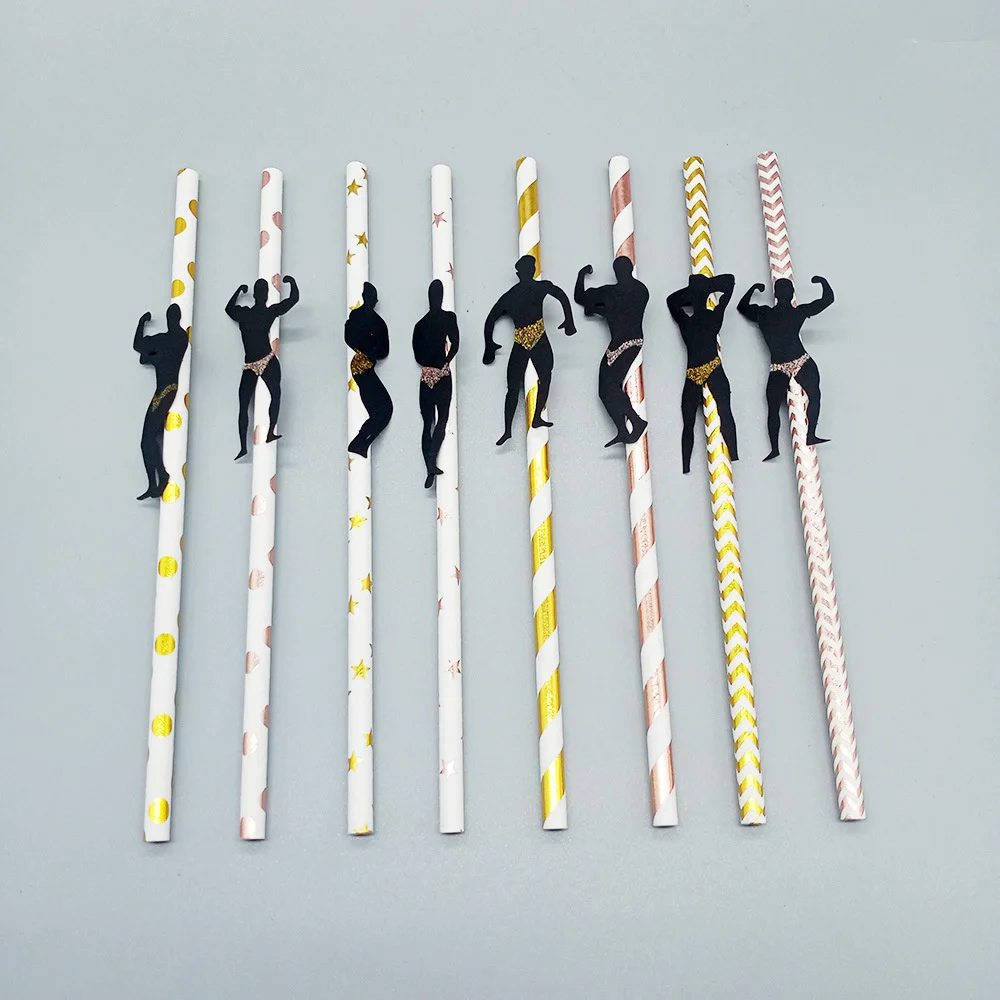 

6pcs Stripper Dancing Men Straws Bachelorette Party Decorations Straws Mexican Fiesta Party Drinking Favors Adult Party Supplies