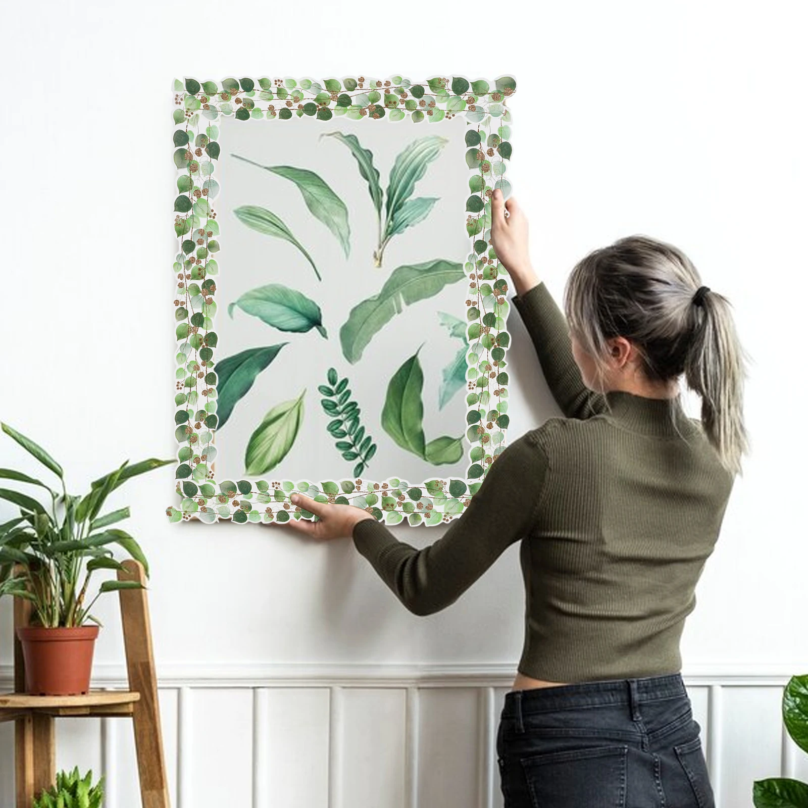 Классический эвкалипт граничный настенный постер декоративный тропический лист