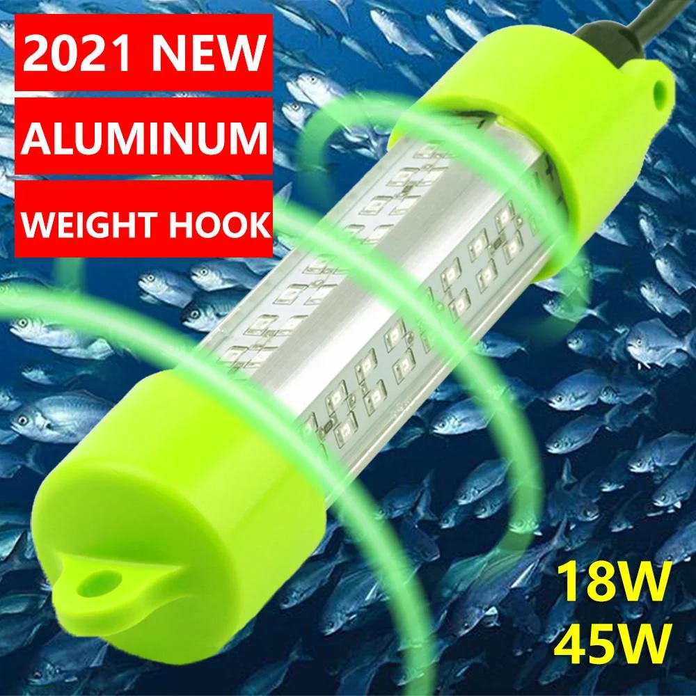 

18W 45W DC 12V Green White Blue Yellow IP68 Aluminum High Power LED Fish Attracting Bait Submersible Underwater Fishing Light