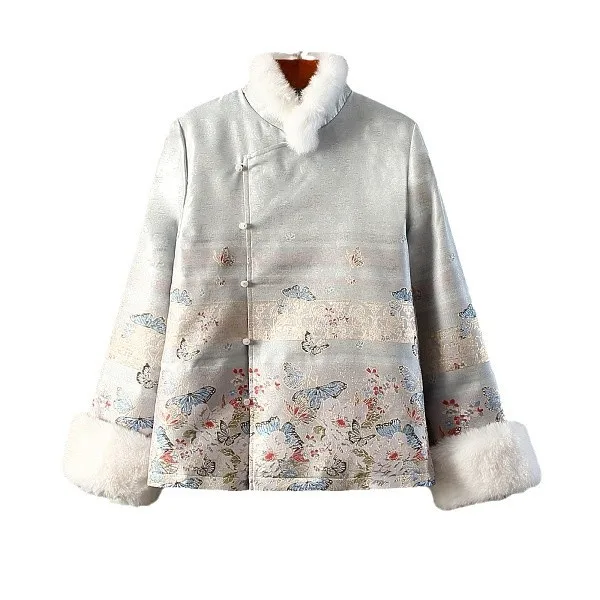 2024 Женская одежда осенне-зимний китайский костюм новый пуховик в национальном