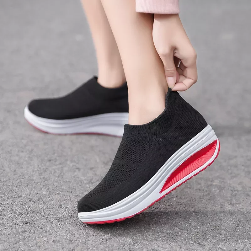 

size wedges shoes woman 2022 new fashion mesh breathable platform casual shoes women sneakers female footwear plus size