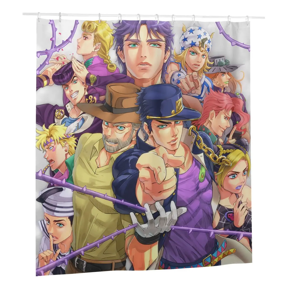 

Anime Jojo's Bizarre Adventure Shower Curtains Polyester Bath Curtain Jojos No Kimyou Na Bouken Cloth Screen for Bathroom