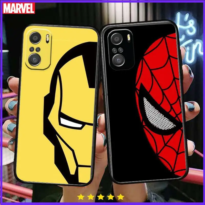 

Marvel Spider-Man Iron Man Phone Case For xiaomi mi 11 Lite pro Ultra 10s 9 8 MIX 4 FOLD 10T 5g Black Cover Silicone Back Prett