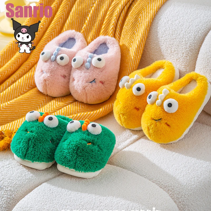 

Sanrio Keroppi Kawaii Мультяшные детские тапочки для дома универсальные мягкие хлопковые тапочки осень и зима теплая домашняя обувь
