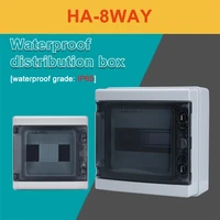 ha series 8 way ip65 plastic electrical distribution box waterproof mcb box panel mounted junction box