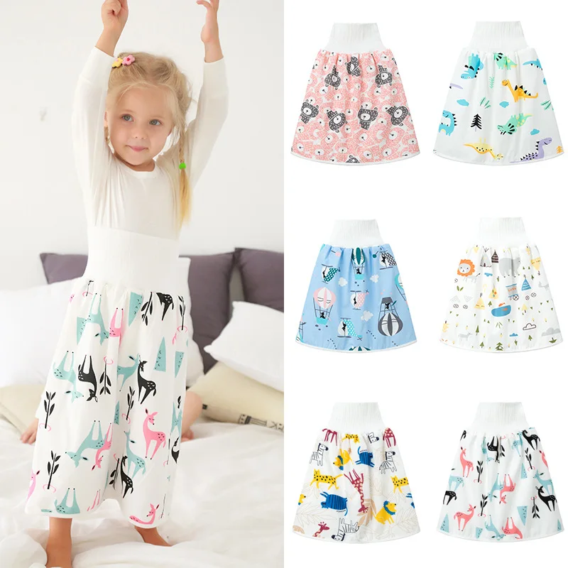 

Подгузник-рубашка для детей с высокой талией, многоразовый абсорбирующий водонепроницаемый коврик для предотвращения протечки юбки, для в...