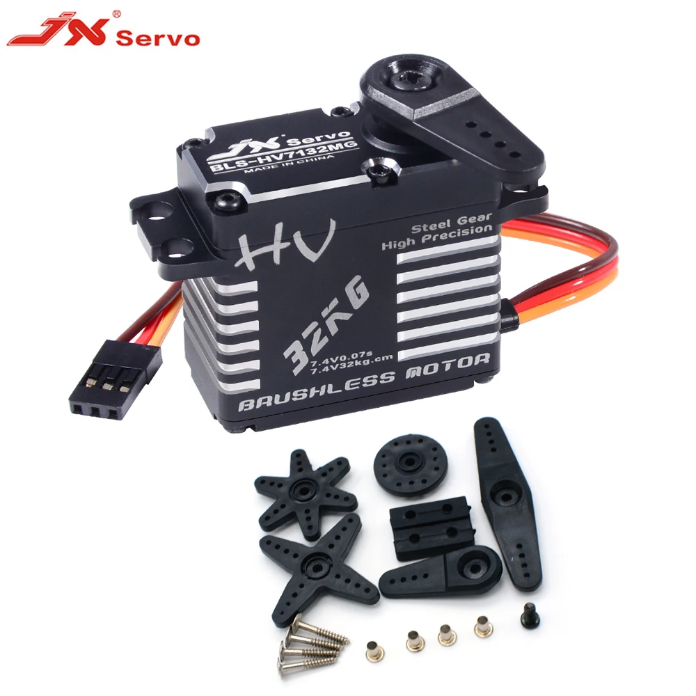 Сервоприводы JX BLS-HV7132MG 32 кг, металлическая сталь, цифровая шестерня, HV, бесщеточный сервопривод для радиоуправляемых автомобилей, роботов, самолетов, дронов, автомобилей, запчасти, аксессуары