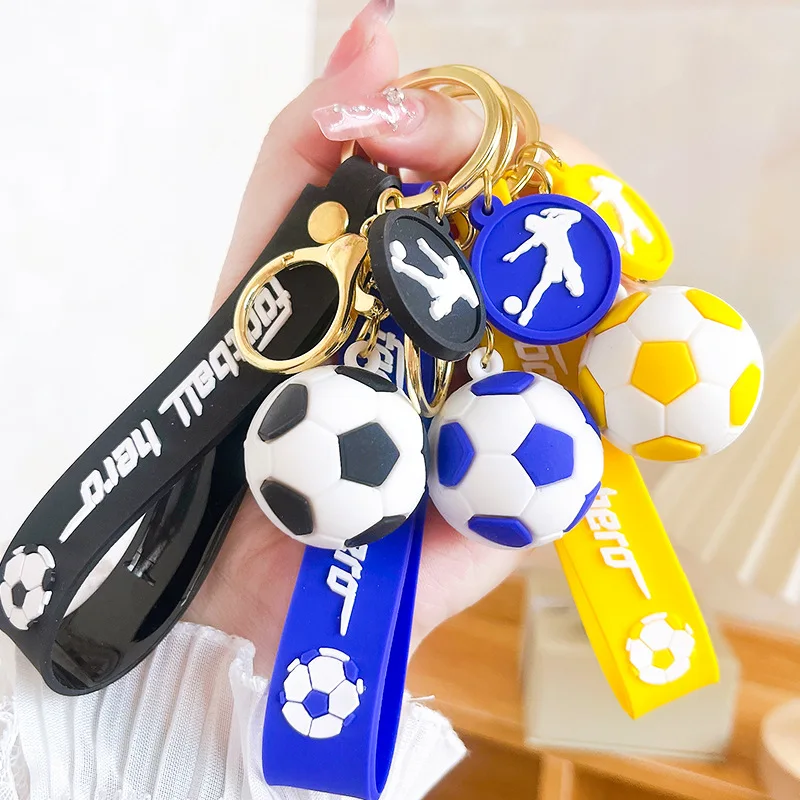 

cute fashion football pendant keychain keyring for women men car key chain ring bag charm accessories trinket keyfob key holder