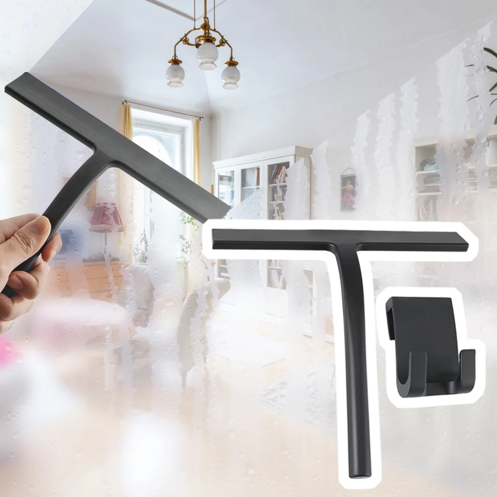 

Скребок для душа, кухонный скребок для мытья стекол и окон, из нержавеющей стали, с крючком-держателем