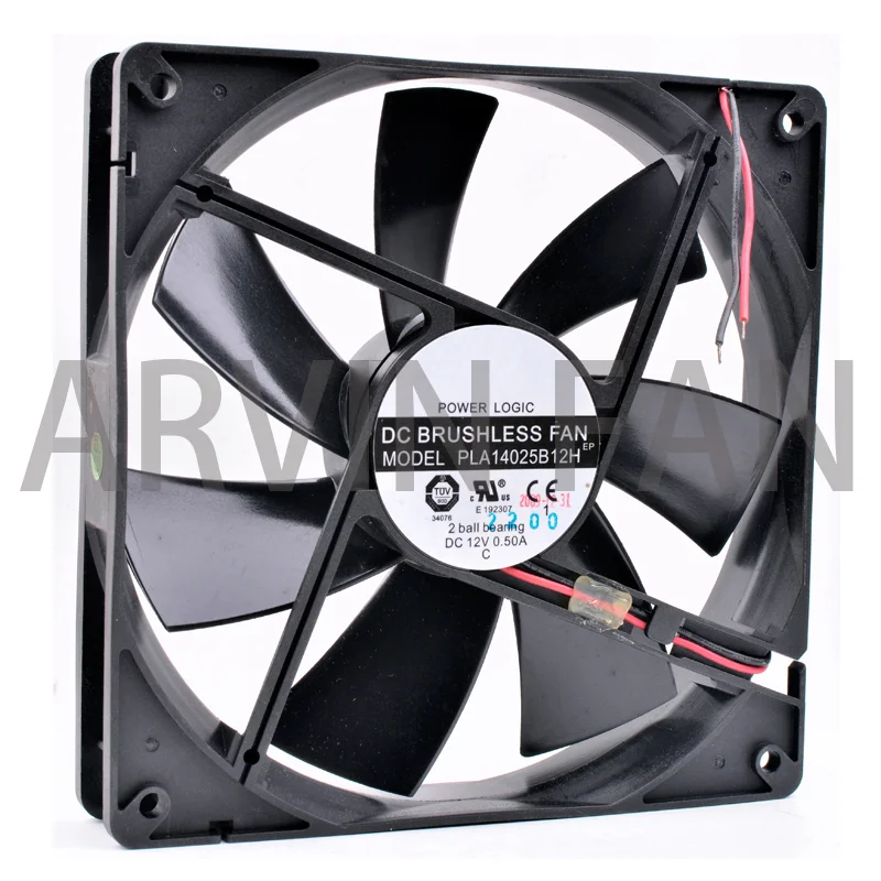 Совершенно новый оригинальный пластинчатый вентилятор для охлаждения компьютера с двумя шариками, 14 см, 14025 дюйма, 140x140x25 мм, 12 В постоянного тока, а