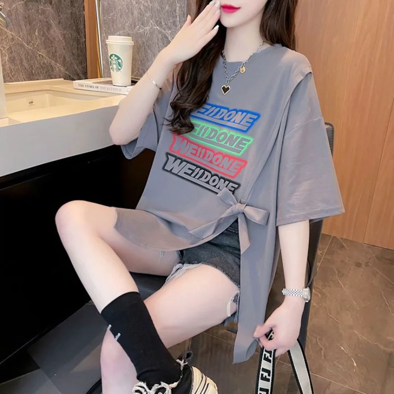 

DAYIFUN Summer Women Fashion T-shirt Round Neck Daily Top Tees Casual Female 3D Printed T Shirt Regular Street Femmes Wear New