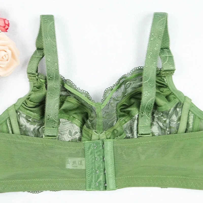 Womens Ultra Thin Bra Full Coverage Non-Padded Underwire Lace Lingerie For Female Plus Size 75 80 85 90 95 100 105 110 D E F G H