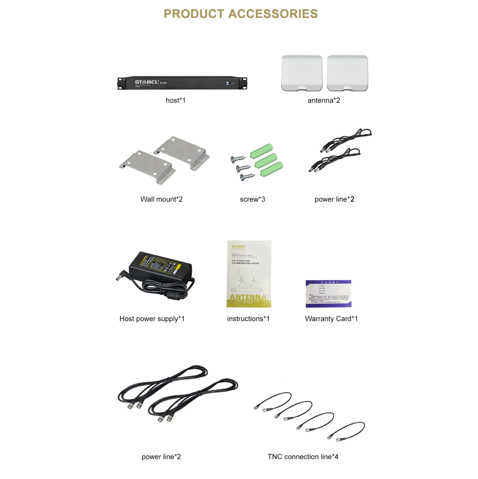 Усовершенствованный антенный усилитель с беспроводным приемом STABCL 4-канальный UHF