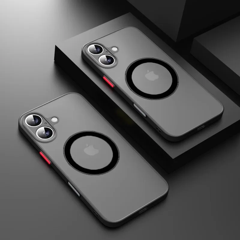 Luxury Transparent Magnetic Wireless Charge Case for iPhone 16 15 14 13 12 11 Pro Max Plus Protective Anti impact Colorful Cover