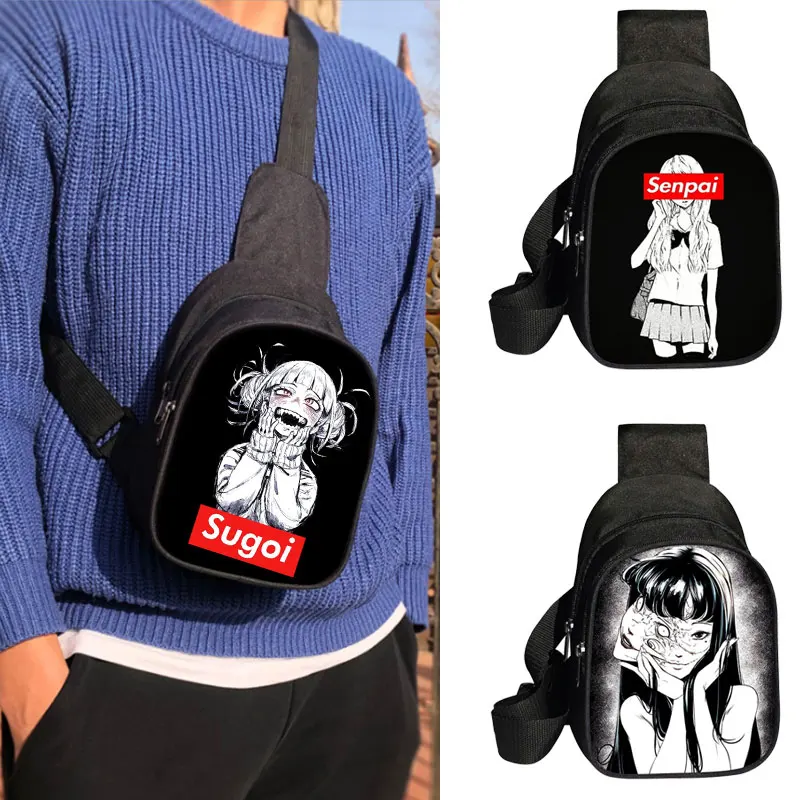 

Anime Waifu / Sugoi Senpai Waist Packs Sling Bag Crossbody Outdoor Sport Shoulder Chest Bag Horror Manga Canvas Messenger Bag