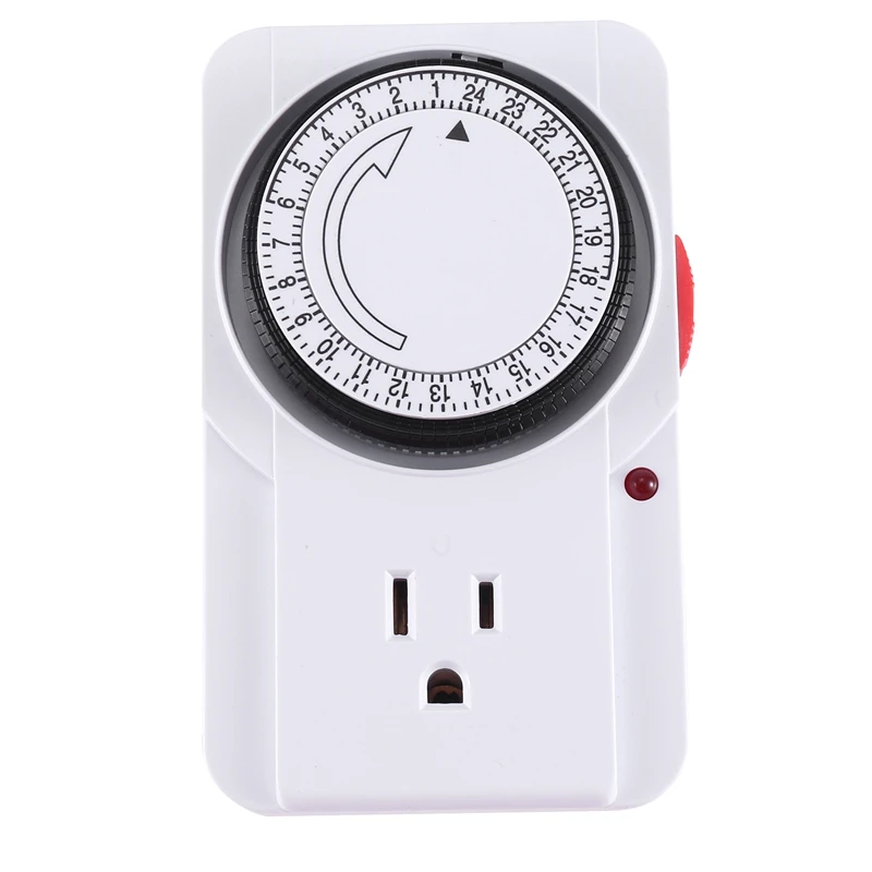 

1 Pcs Indoor Mini 15Min-24Hour 22A Mechanical Outlet Timer 3-Prong Mechanical Outlet Timer Mechanical Outlet Timer
