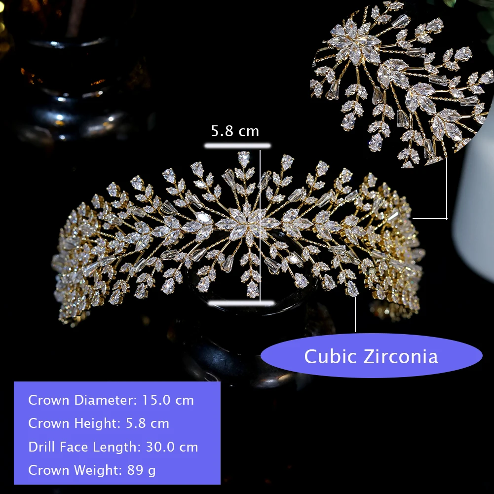 Повязка на голову женская с кристаллами модная свадебная диадема листьями