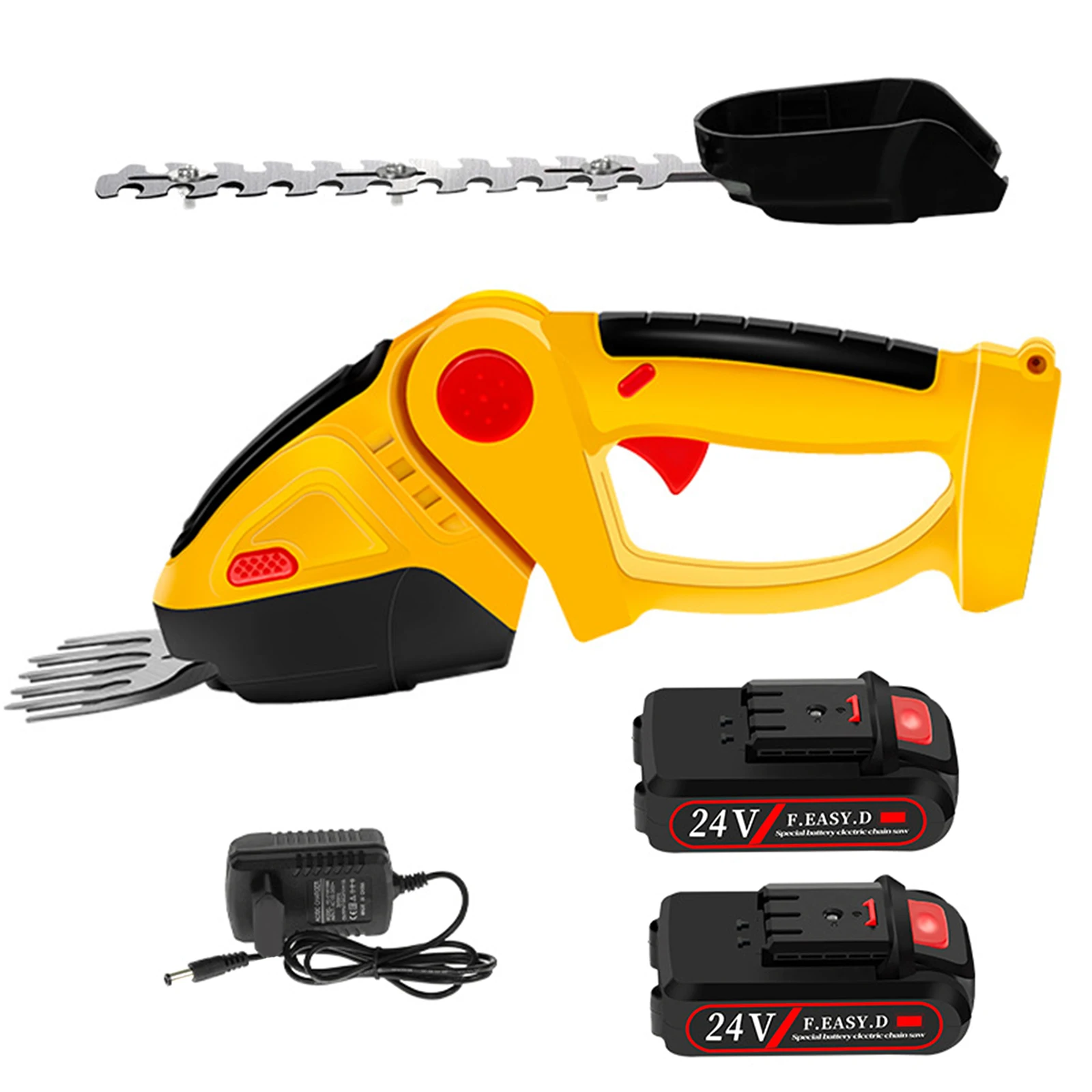 24V Electric Hedge Trimmer Grass Pruning Shears Wireless Lithium-ion Rechargeable One-hand Hedge Trimmer Lawn Mower Garden Tool