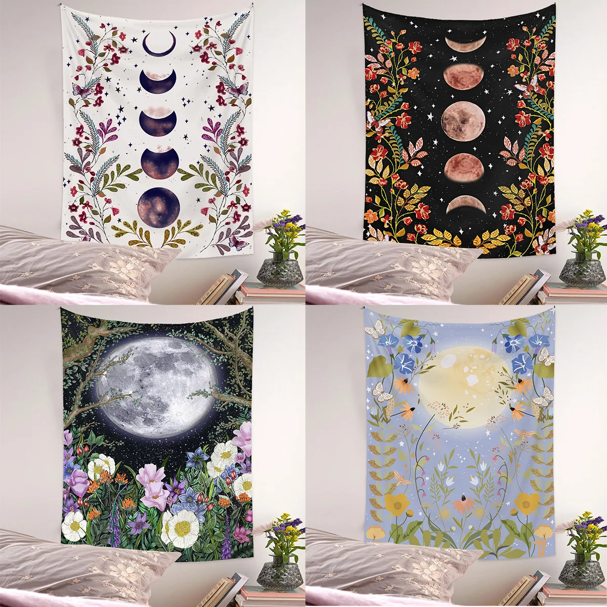 

Phase Of The Moon Tapestry Wall Decoration Dormitory Room Background Wall Cloth Decoration hogar bedroom Wall Hanging Aesthetics