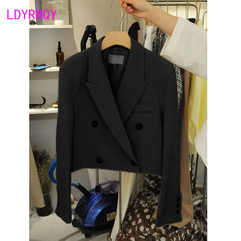 2023  Casual British Style Small Suit Coat Women's Short Korean Version Suit Top Blazers