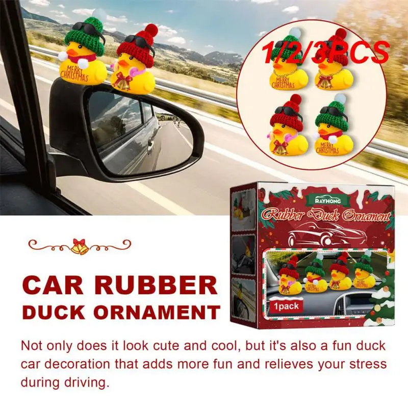 

1/2/3PCS Christmas Gift Red Yellow and Black Duck Helmet Car Ornament Cycling Decoration Broken Wind Gift Cute Car Interior